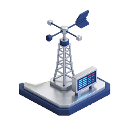 Wind Turbine Energy Monitor Isometric Icon