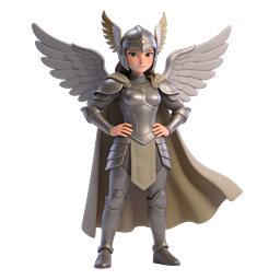 Winged Angel Warrior Female Knight 3D Icon