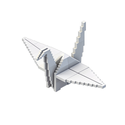 Winged Cat Isometric 3D Icon - Voxel Art Design