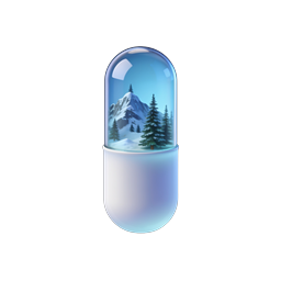 Winter Snow Globe Capsule Mountain Icon - 3D Nature