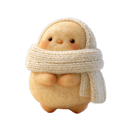 Cute Winter Chick with Knitted Scarf - Cozy 3D Icon
