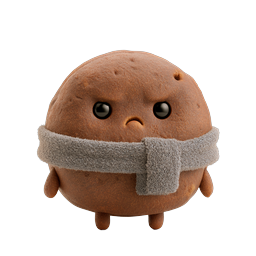 Cute Winter Potato Character Icon with Cozy Scarf