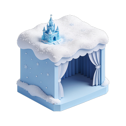 Winter-Schneeschloss-Theater 3D-Icon