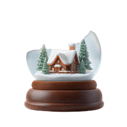 Winter Snow Globe with Cozy Cabin | Holiday Icon