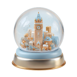 Winter Snow Globe Cityscape Holiday Icon