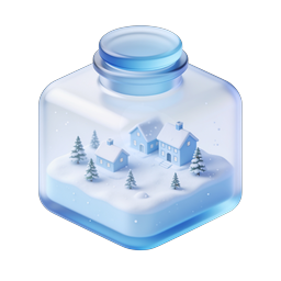 Icona di barattolo palla di neve invernale – design delle feste 3D