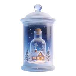 Enchanting Winter Snow Globe Jar Icon | Holiday Decor