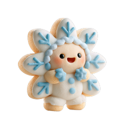 かわいいクレイスタイルの冬の雪の結晶キャラクターアイコン