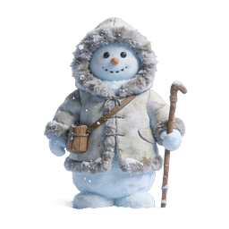 Winter Snowman Character Icon - Festive Holiday Design