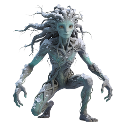 Winter Tree Elemental Fantasy Creature 3D Render