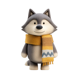 Cute Winter Wolf Character Mascot Icon