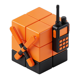 3D-Tech-Icon Drahtlose Kommunikationswürfel