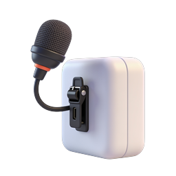 Wireless Microphone Icon - 3D Audio Recording Equipment