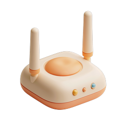 Clay Style Wireless Router 3D Icon for Tech Designs