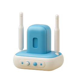 Wireless Router Clay Icon - 3D Tech Design