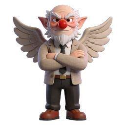 Wise Elderly Angel Character 3D Cartoon Icon | Claymation Style
