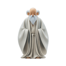 Wise Elder Sage 3D Icon - Meditation & Wisdom Character