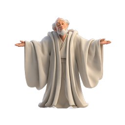 Wise Elder Sage 3D Character Icon - Spiritual Guide