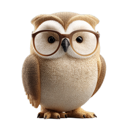 Wise Knitted Owl with Glasses Icon - Smart & Adorable