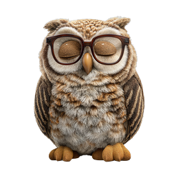 Realistisches Icon einer weisen Eule mit Brille