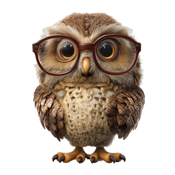 Wise Owl with Glasses Icon - Smart & Scholarly