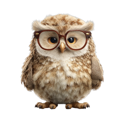 Wise Owl with Glasses Icon | Cute Scholarly Bird