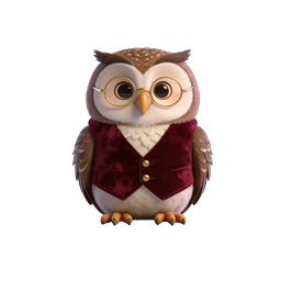 Wise Owl with Glasses on Book Icon - Scholar Mascot