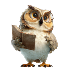 Wise Owl Reading Book - Scholar 3D Icon