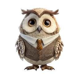 Wise Professor Owl Character - Education Icon