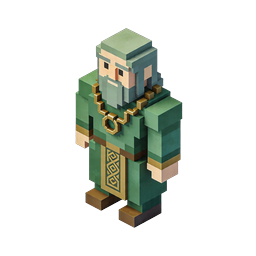ไอคอนตัวละครปราชญ์ผู้รอบรู้แบบ Voxel - สินทรัพย์สำหรับเกม Fantasy RPG