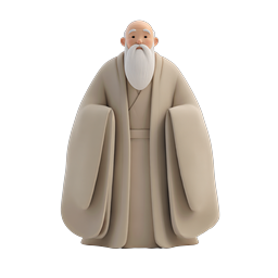 Wise Sage Elder 3D Clay Character Icon