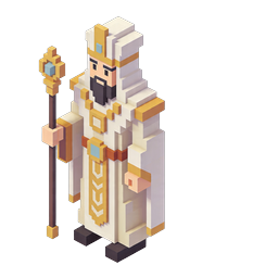 Wise Sage King Isometric Voxel Character Icon