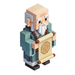 Saggio con rotolo - Icona Voxel Art