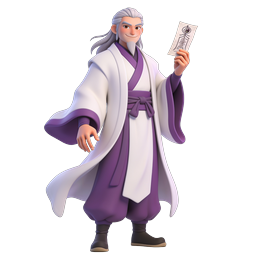 賢者学者キャラクター3Dイラストアイコン