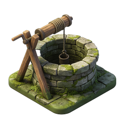 Isometric Wishing Well Icon - Medieval Fantasy 3D Asset