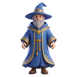 Charming Wizard Character Icon for Fantasy Projects