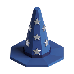 Wizard Hat Magic Icon - 3D Isometric Fantasy Design