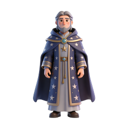 Wise Wizard Star Robe 3D Character Icon