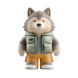 Stylized Wolf Character Icon for Adventure Themes
