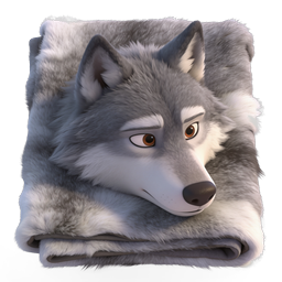 Wolf Cube 3D Icon - Realistic Animal App Icon Design