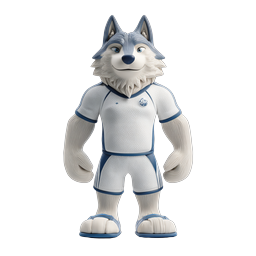 Wolf Sports Mascot 3D Character Icon