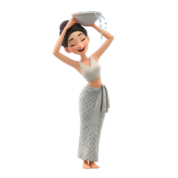 Woman Bathing Icon - Self-Care & Wellness 3D Illustration