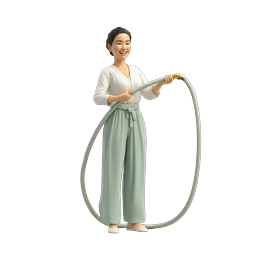 Woman Jump Rope Fitness Icon - 3D Character