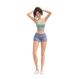 Woman Refreshing Water Droplets 3D Icon