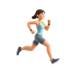 Woman Running Fitness Character Icon