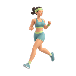 3D Woman Running Icon - Fitness & Sports Character