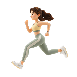 Woman Running Fitness Icon - Athletic Sports Character