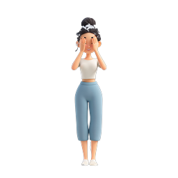 3D Woman Water Splash Character Icon | Lifestyle Design