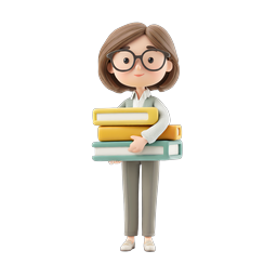 Friendly Woman with Books - 3D Clay Style Education Icon