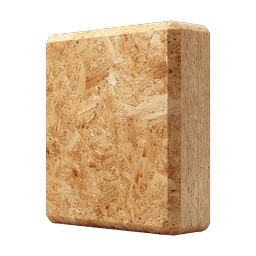 Realistic Wood Board Icon - OSB Panel 3D Render